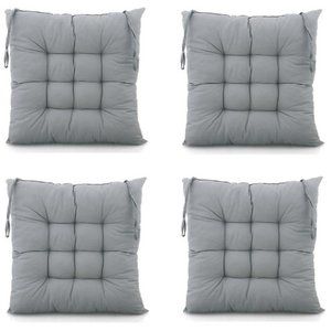 4-Pack Kitchen Patio Chair Seat Pads Cushions Gray